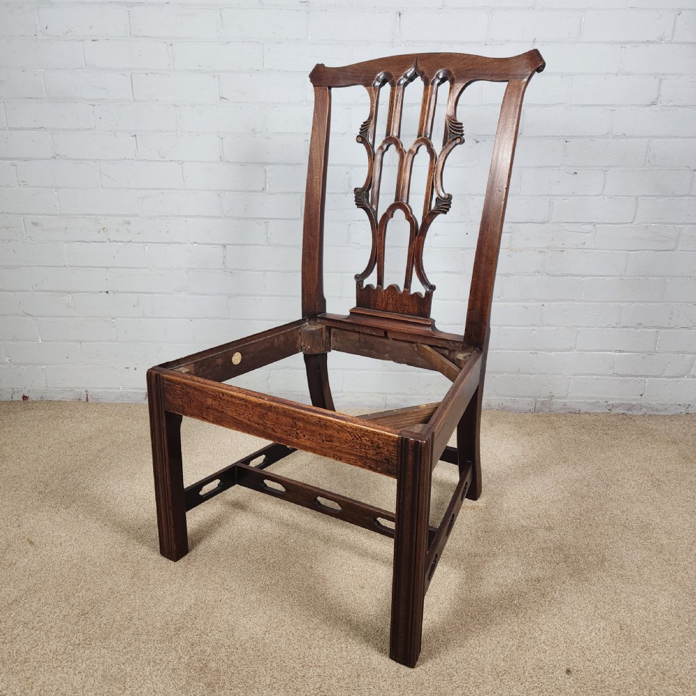 Antique Mahogany Dining Chairs – Late 18th C. Chippendale Style View V