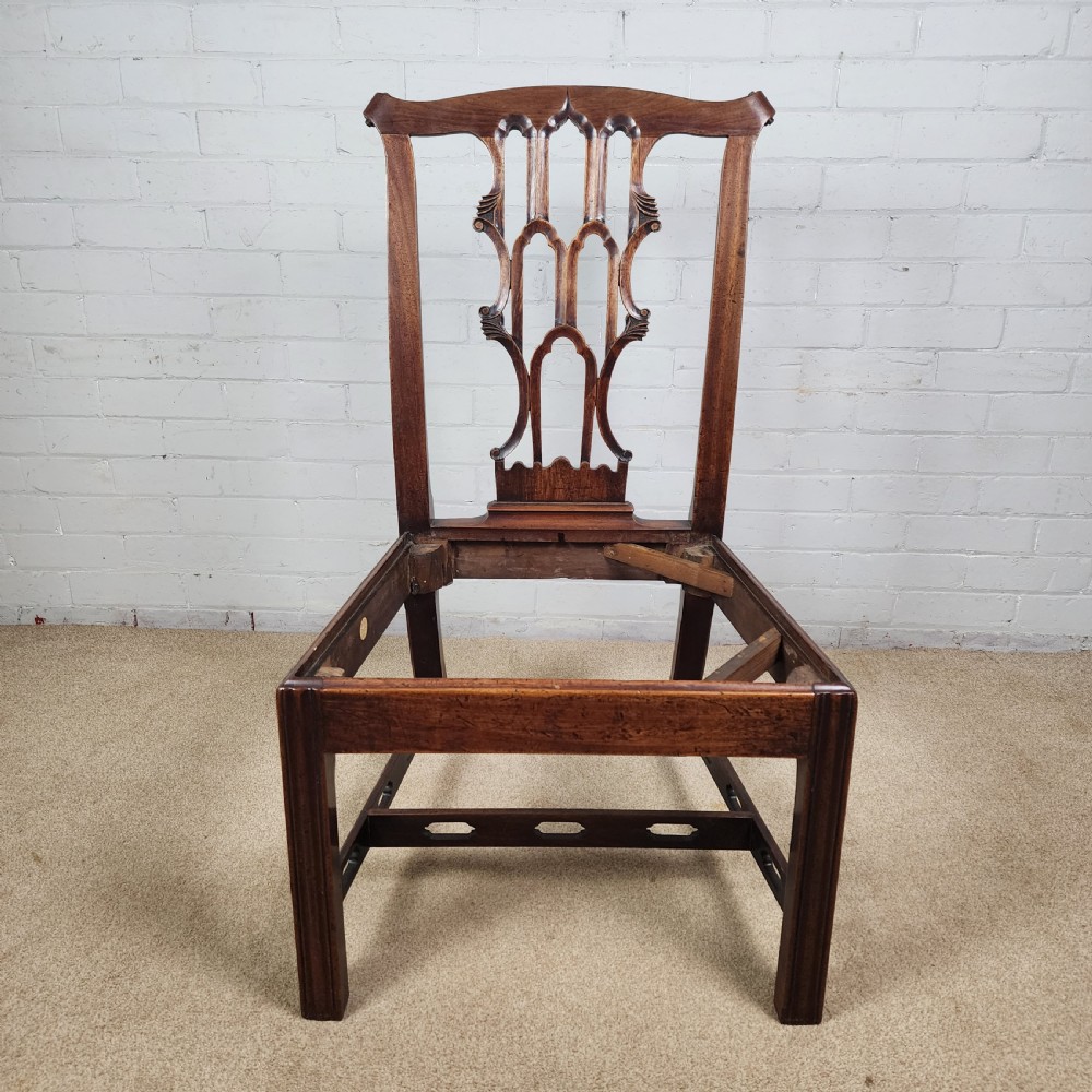 Antique Mahogany Dining Chairs – Late 18th C. Chippendale Style View VI