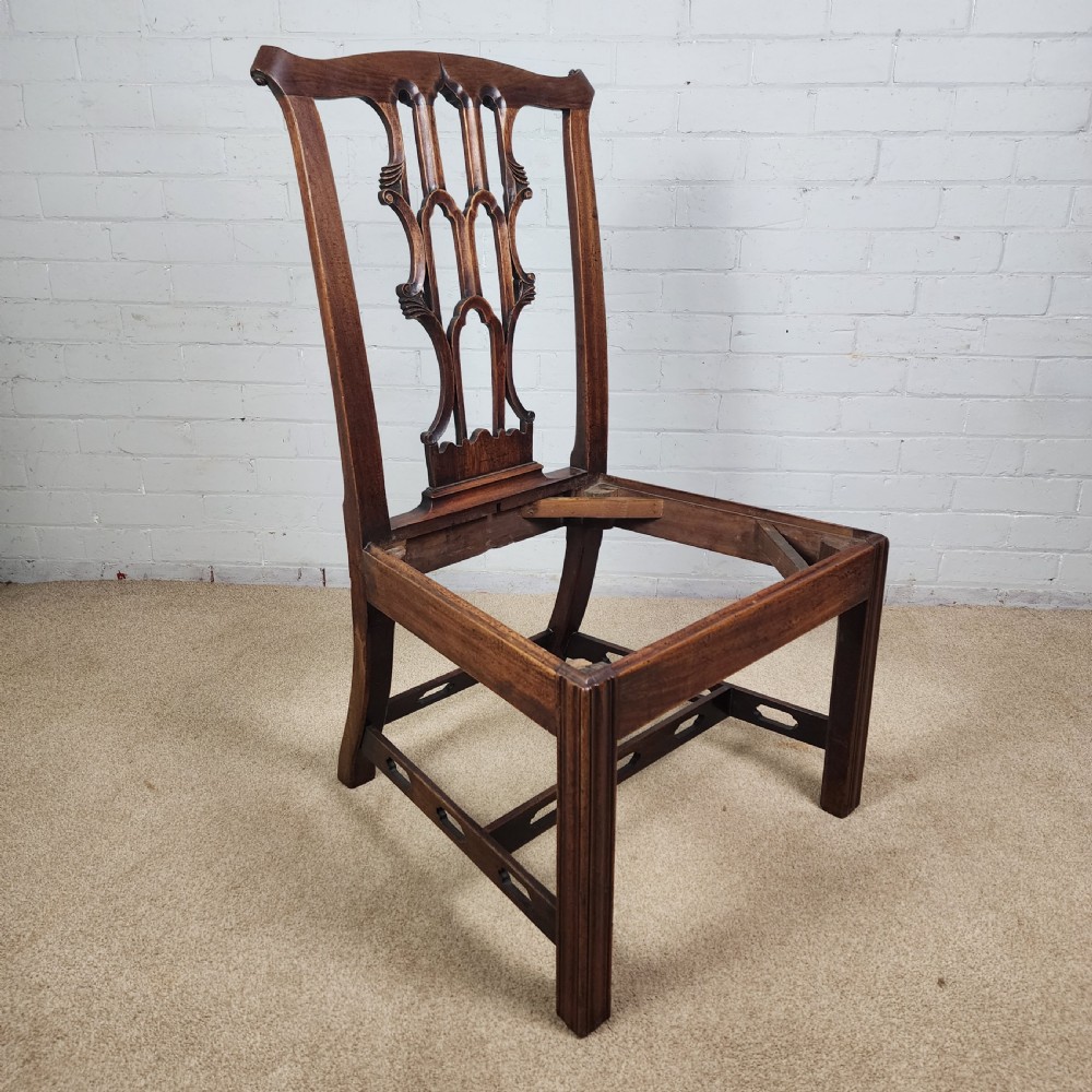 Antique Mahogany Dining Chairs – Late 18th C. Chippendale Style View VII