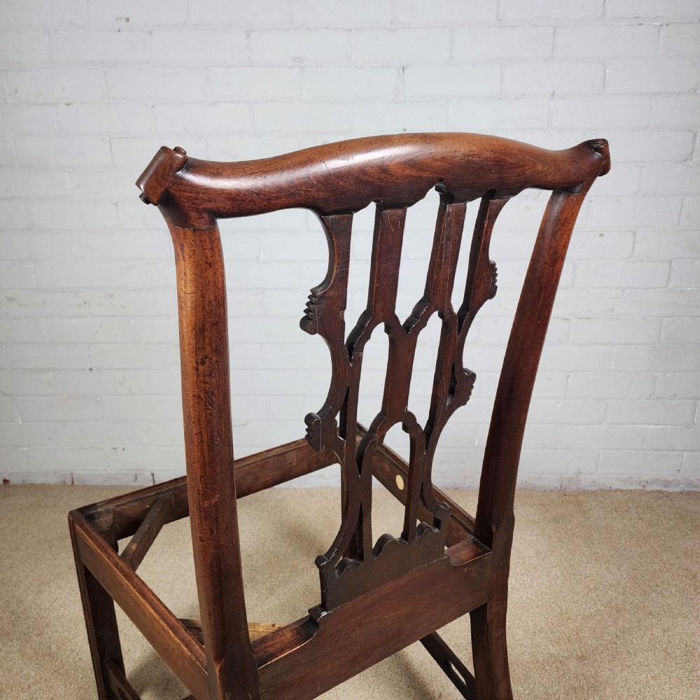 Antique Mahogany Dining Chairs – Late 18th C. Chippendale Style View X