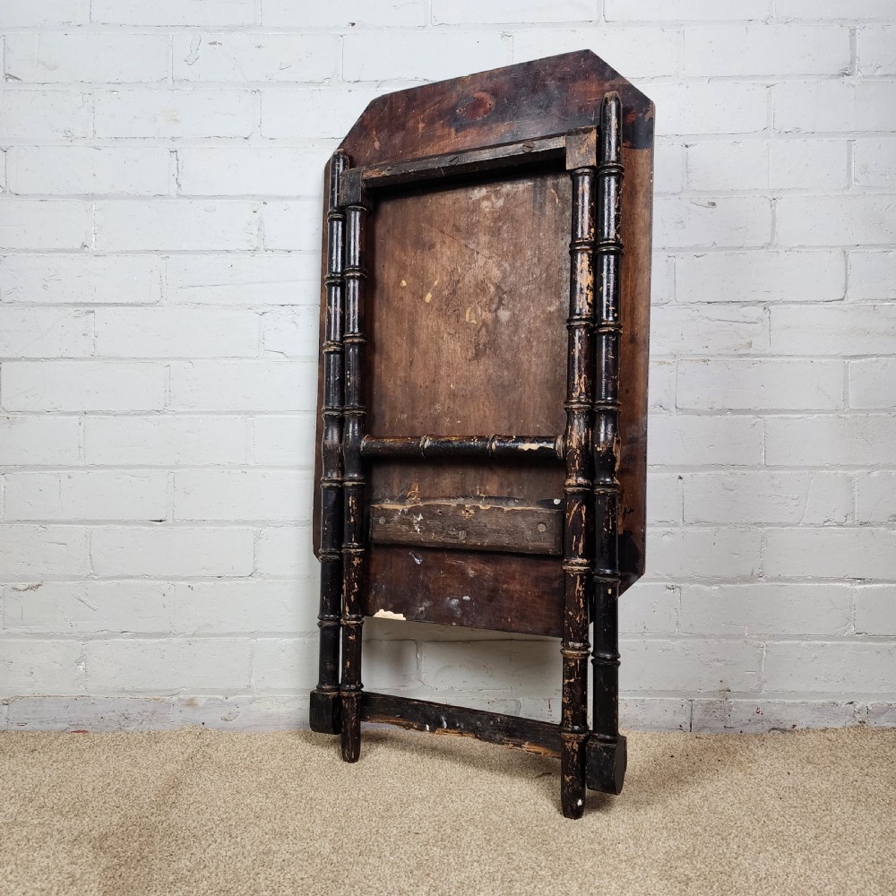 Ebonised Folding Table with Faux Bamboo Legs – 19th Century View IX