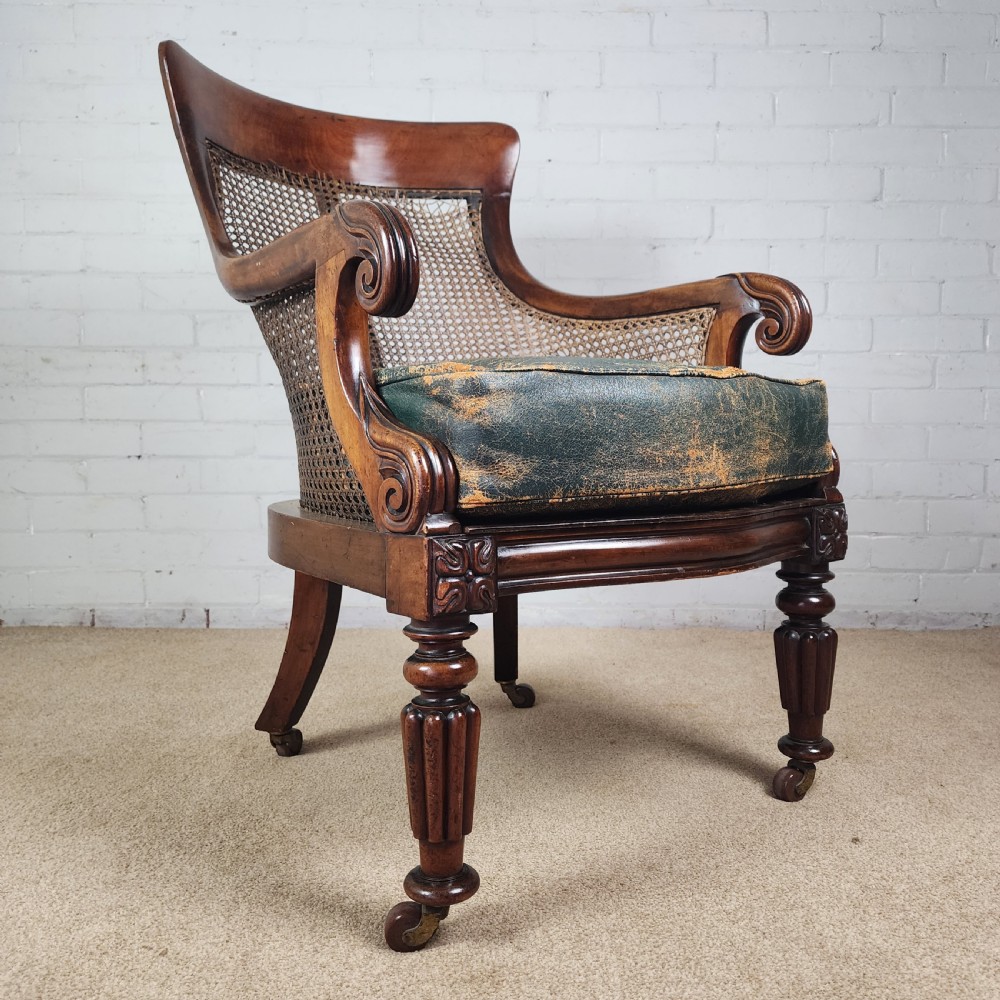 Mahogany Bergère Library Chair George IV Early 19th C. View II