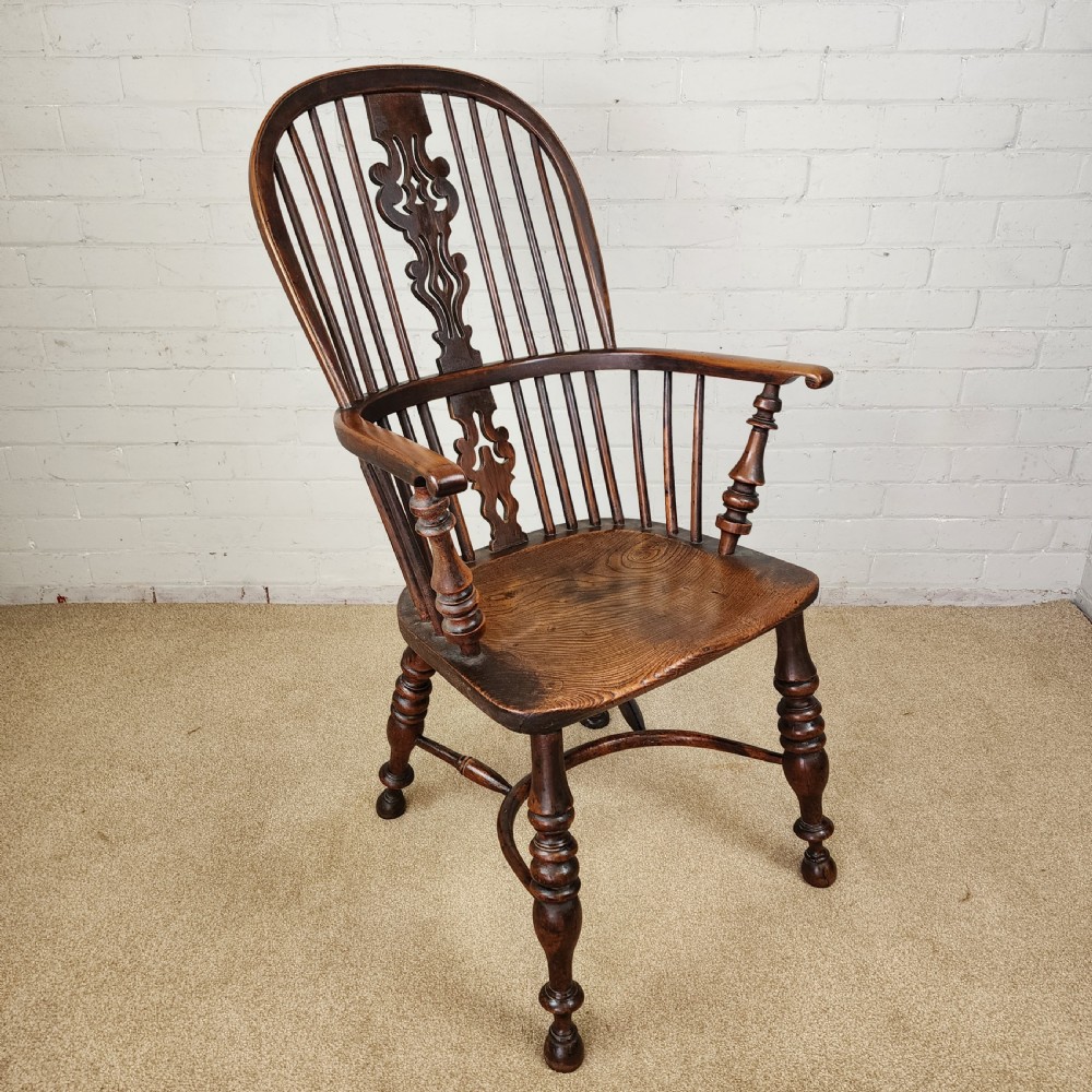 Antique Windsor Chair with Crinoline Stretcher – Nottinghamshire, 19th C. View XI