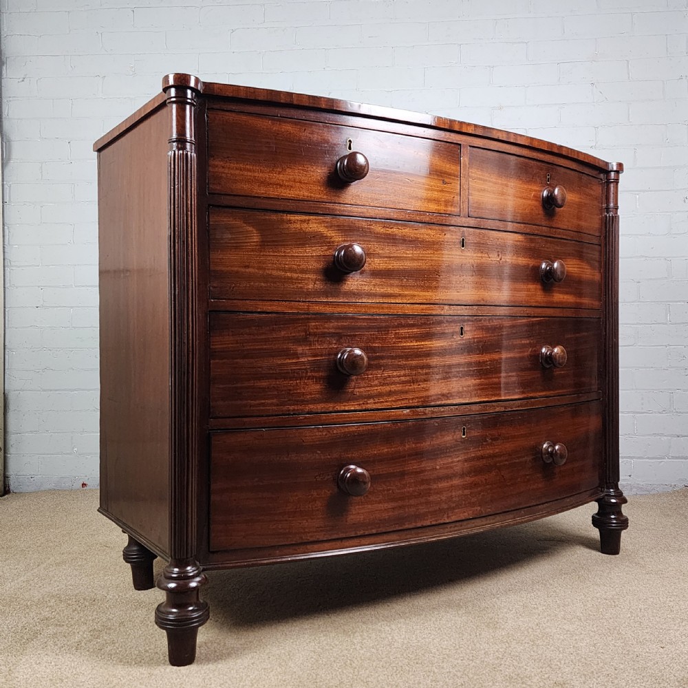 Regency Mahogany Bowfront Chest of Drawers View II