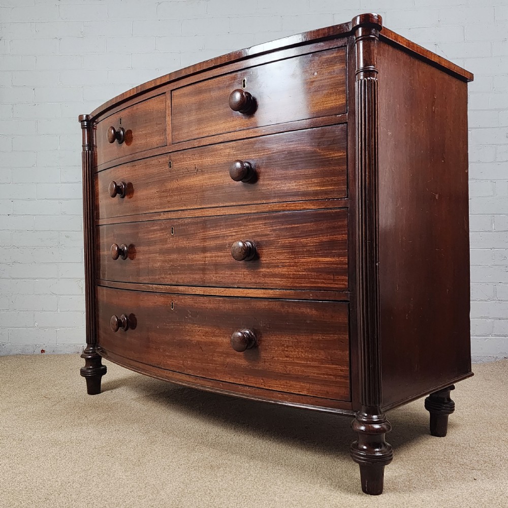 Regency Mahogany Bowfront Chest of Drawers View III