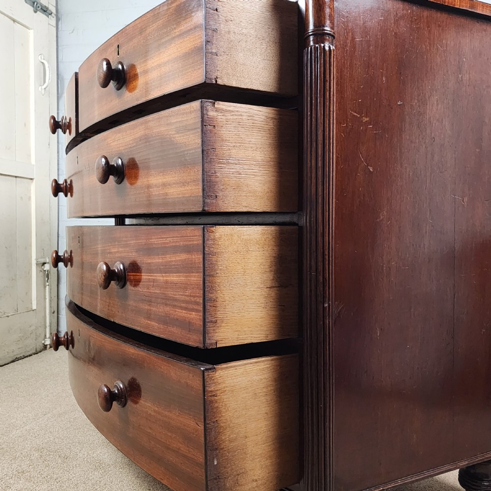 Regency Mahogany Bowfront Chest of Drawers View V