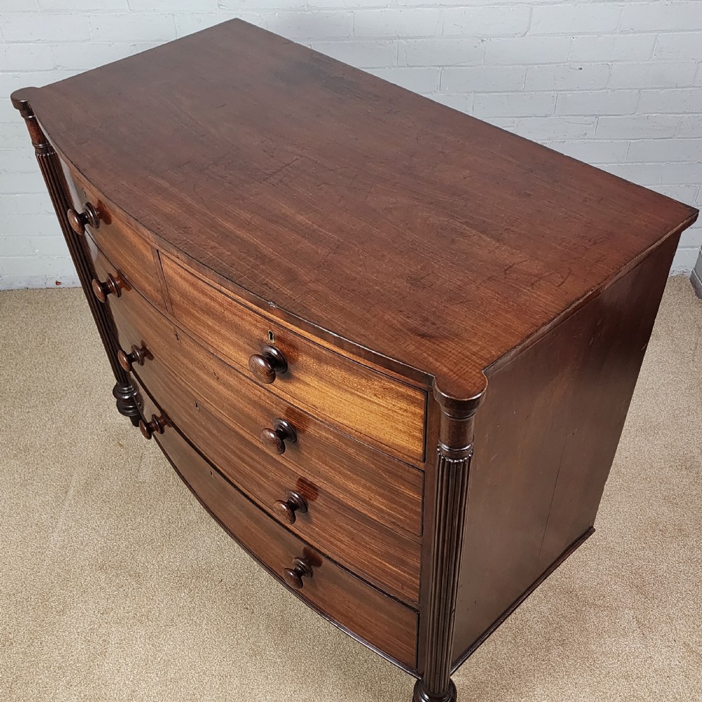 Regency Mahogany Bowfront Chest of Drawers View VII