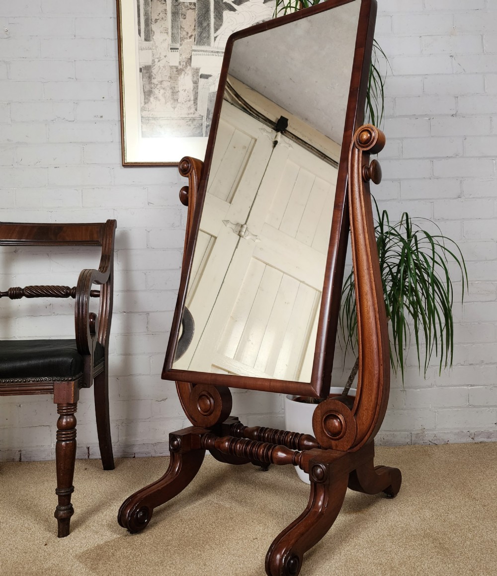 Mahogany Cheval Mirror - William IV Period (1830 - 1837)