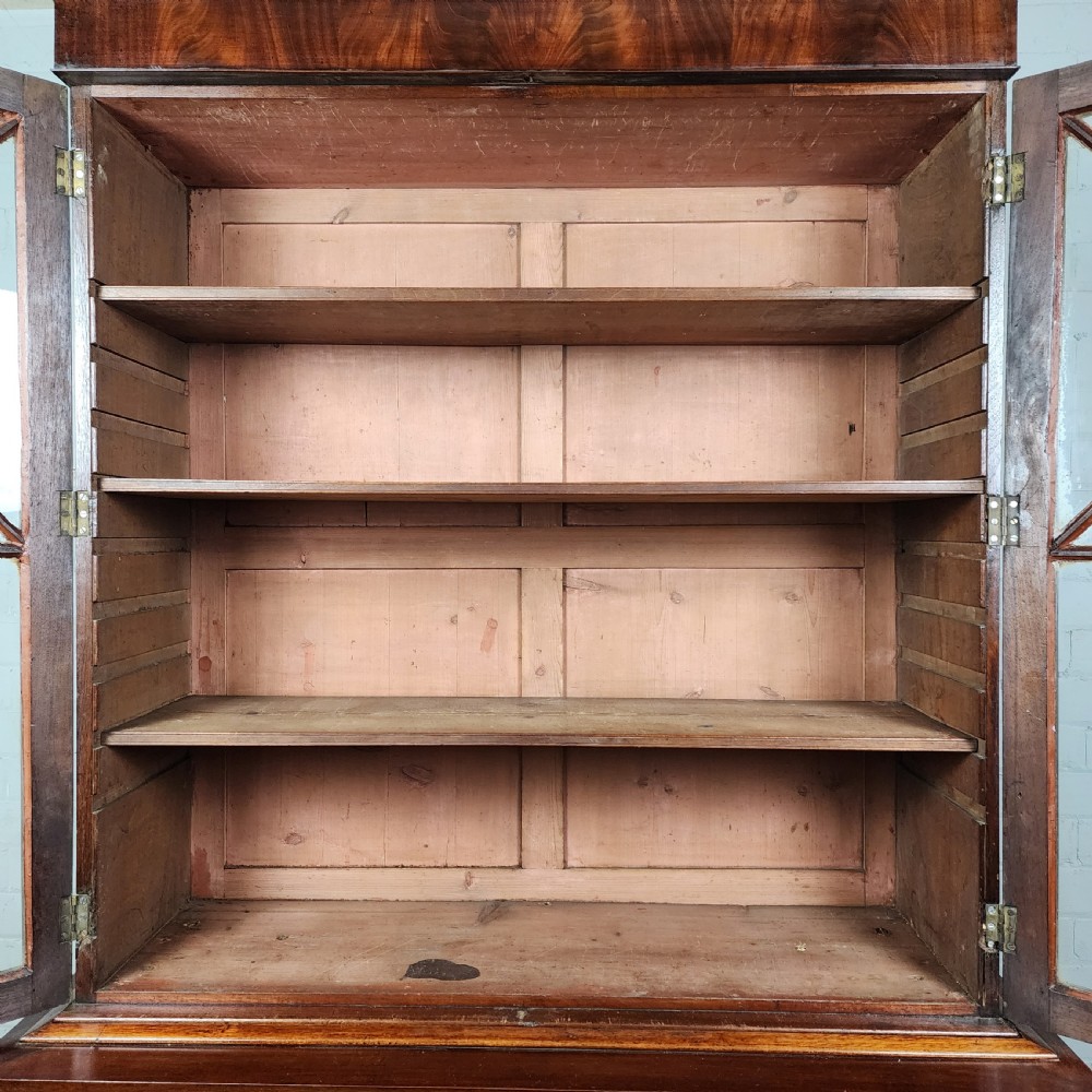 Antique Mahogany Bookcase Cupboard - Continental 19th Century View III