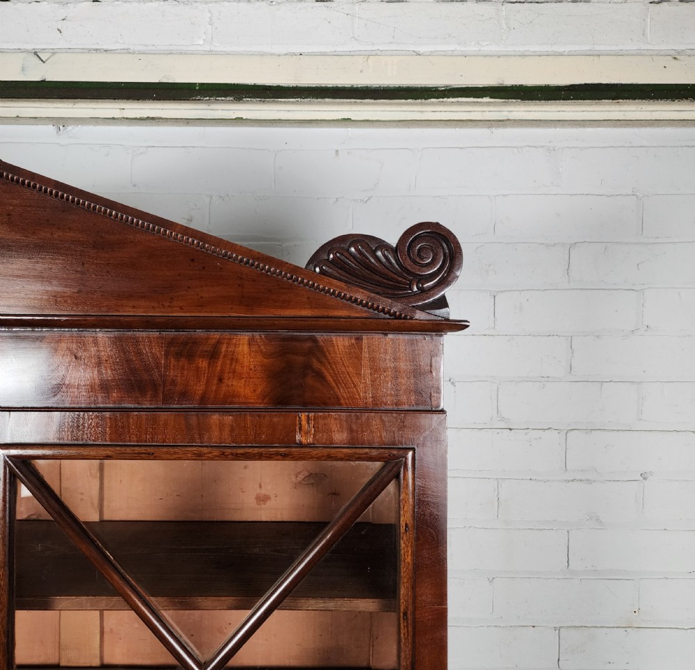 Antique Mahogany Bookcase Cupboard - Continental 19th Century View XIII