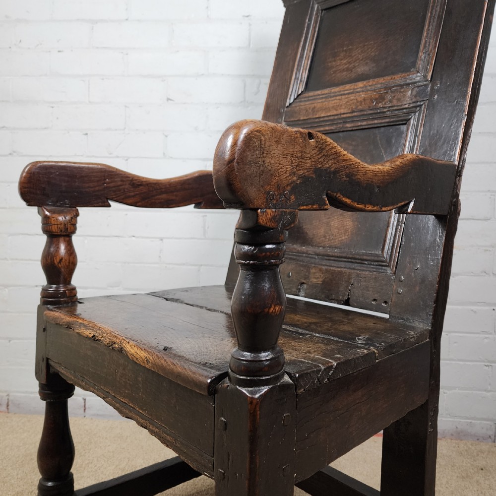 Wainscot Chair English Oak 17th Century View IV