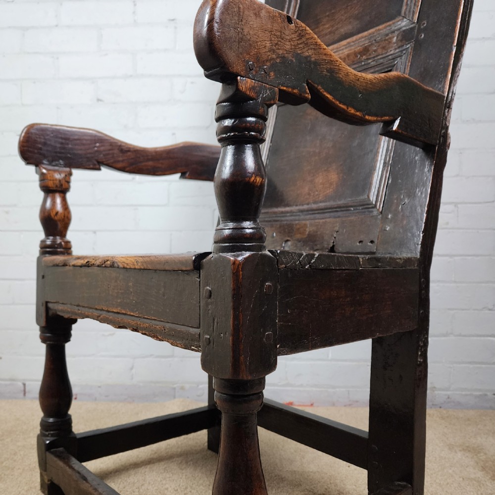 Wainscot Chair English Oak 17th Century View VI