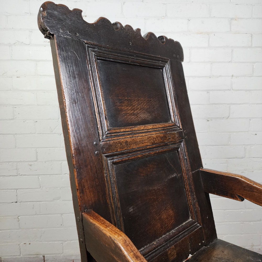 Wainscot Chair English Oak 17th Century View XI