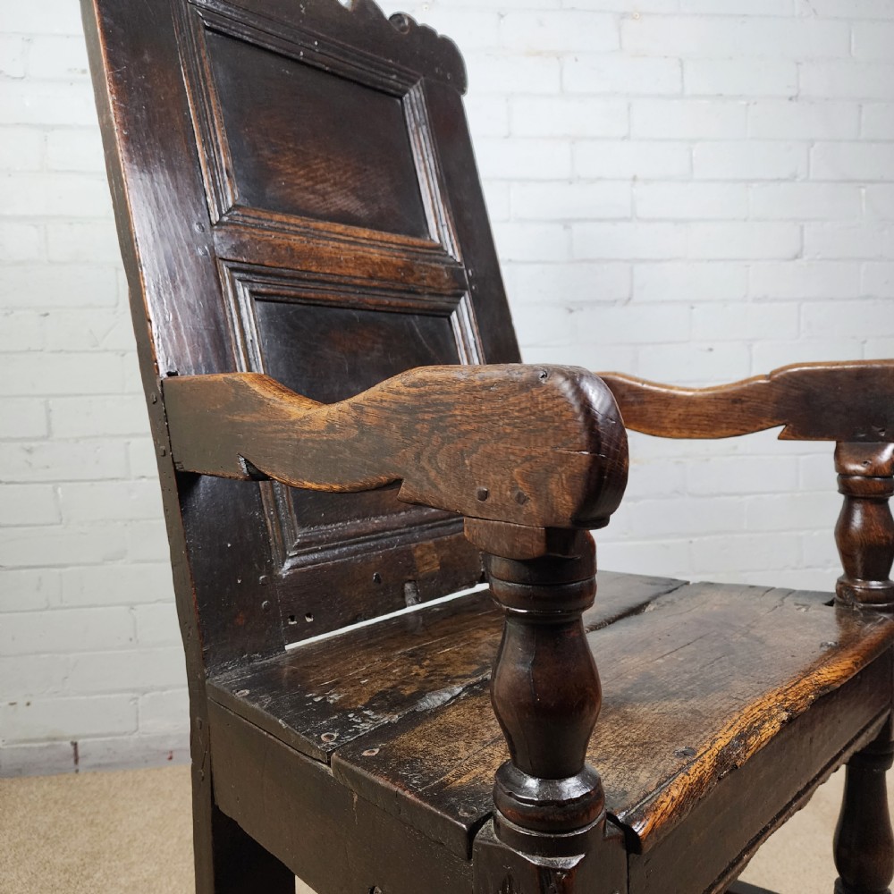 Wainscot Chair English Oak 17th Century View XII