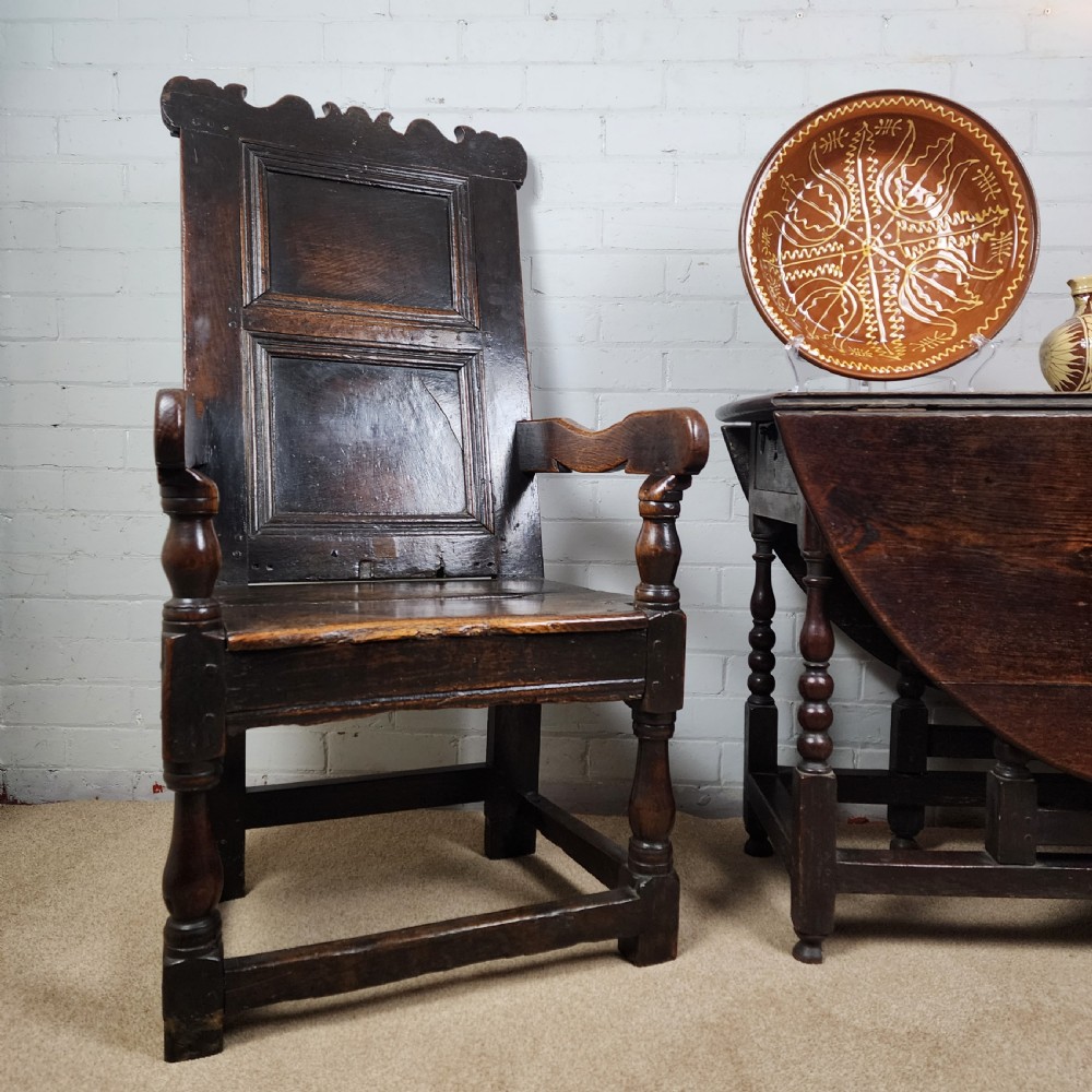 Wainscot Chair English Oak 17th Century View XIII