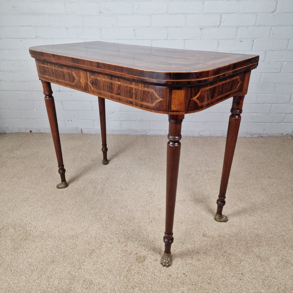 A Regency Period Rosewood Folding Card Table View IX