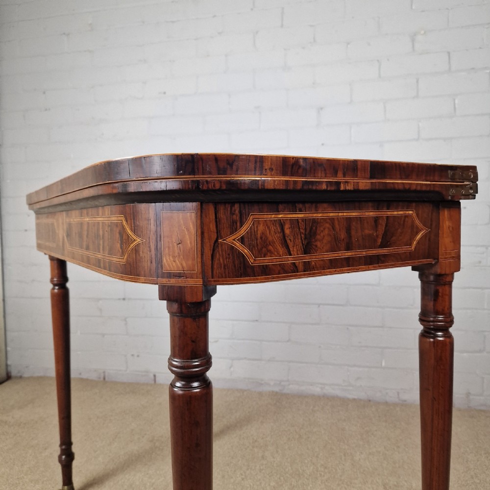 A Regency Period Rosewood Folding Card Table View VI