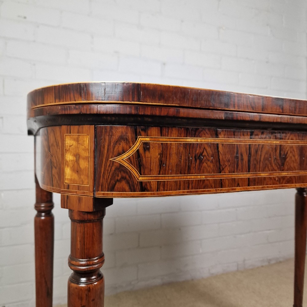 A Regency Period Rosewood Folding Card Table View X
