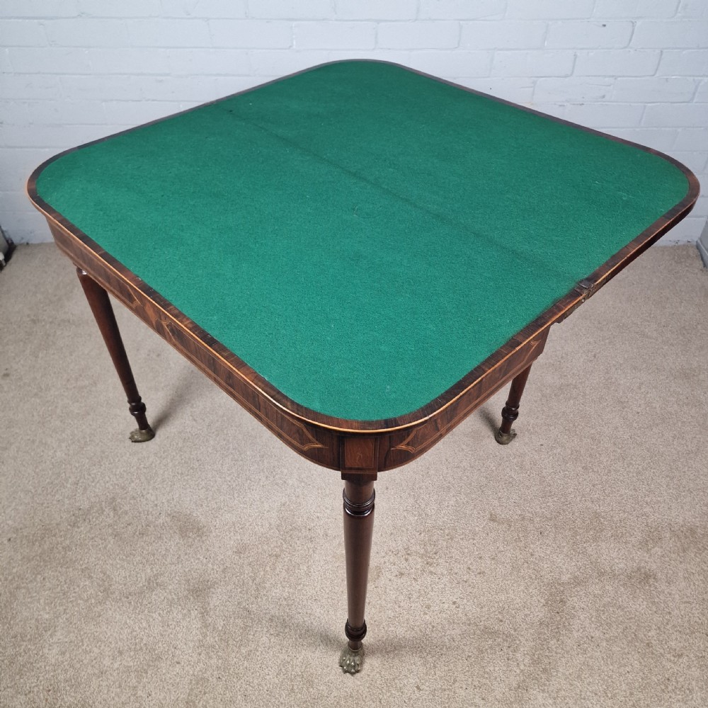 A Regency Period Rosewood Folding Card Table View XI