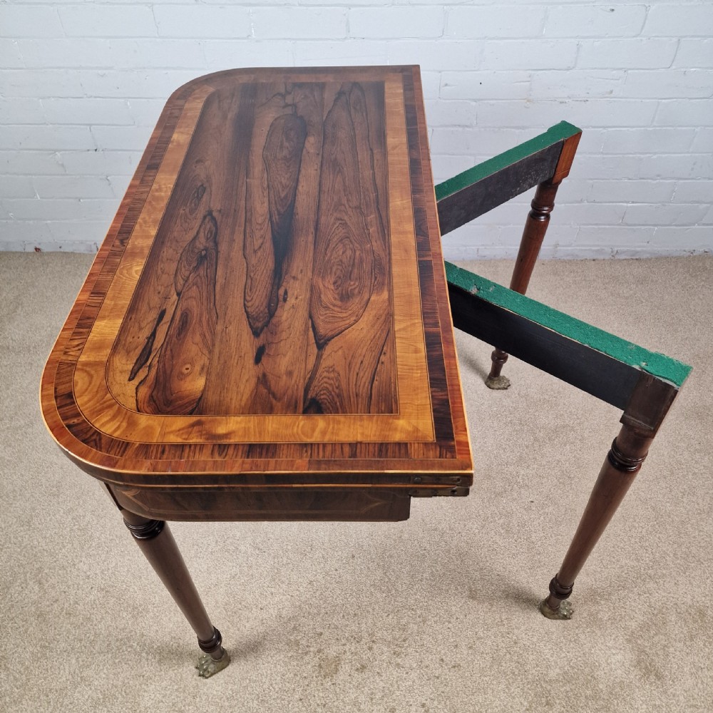 A Regency Period Rosewood Folding Card Table View XII