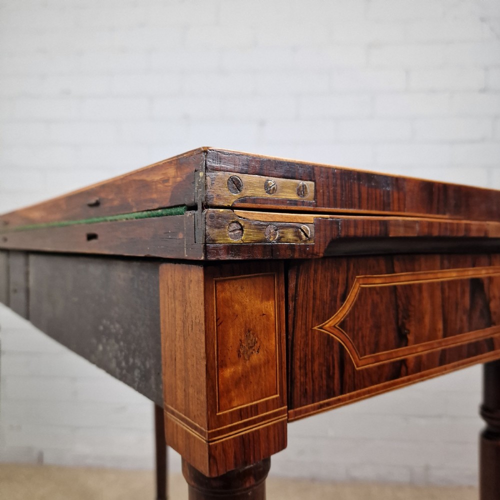 A Regency Period Rosewood Folding Card Table View XIII
