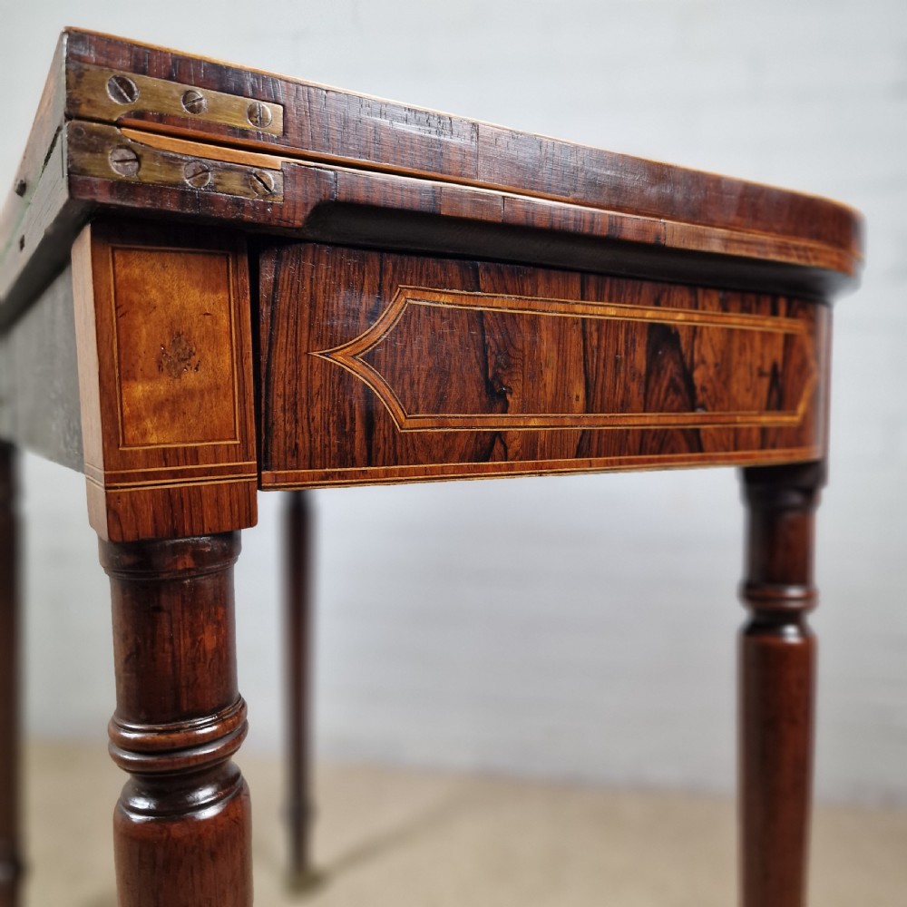 A Regency Period Rosewood Folding Card Table View XIV