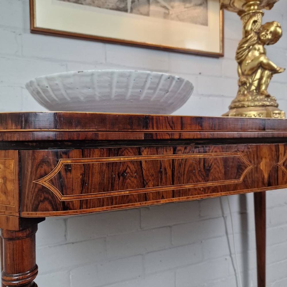 A Regency Period Rosewood Folding Card Table View XVII