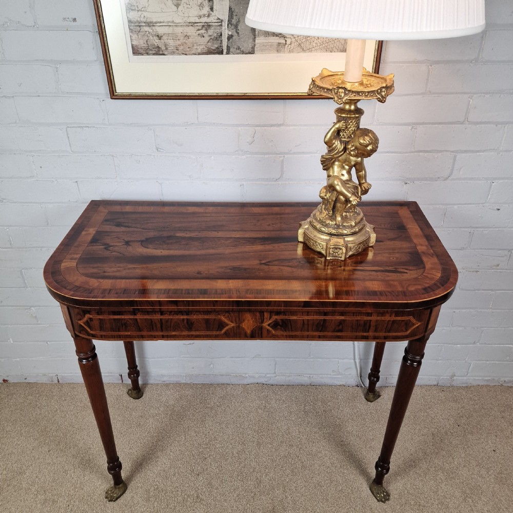 A Regency Period Rosewood Folding Card Table View XIX