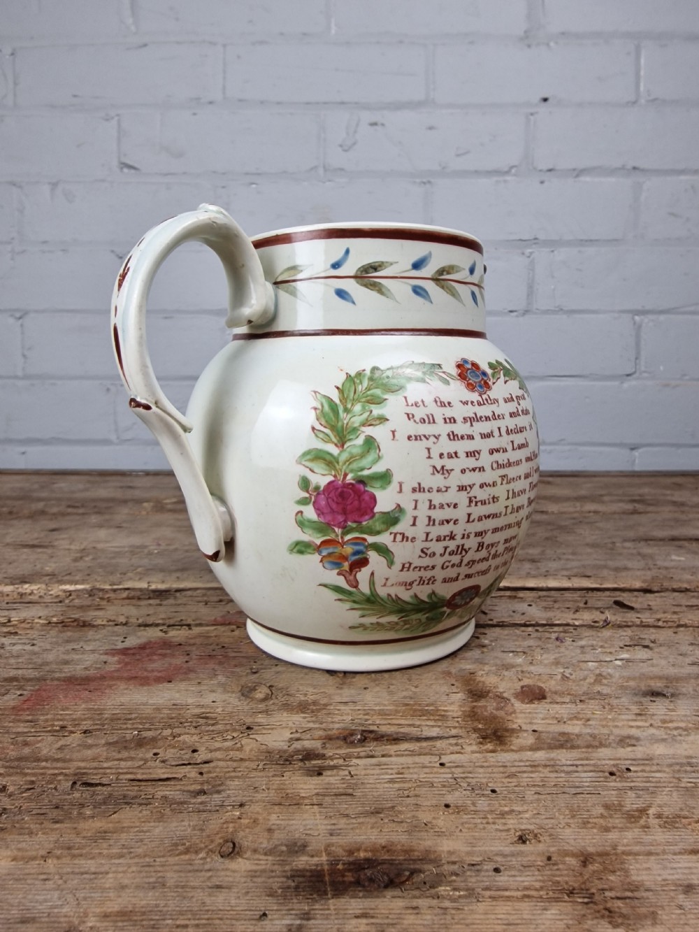 Early 19thC Pearlware Farmer's Jug View IV