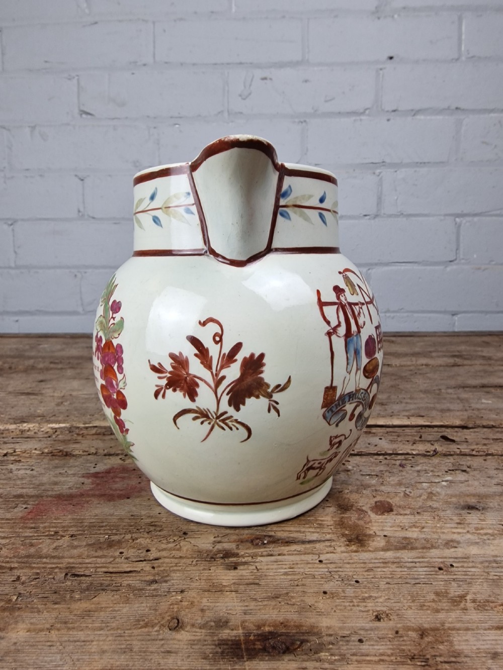 Early 19thC Pearlware Farmer's Jug View IX