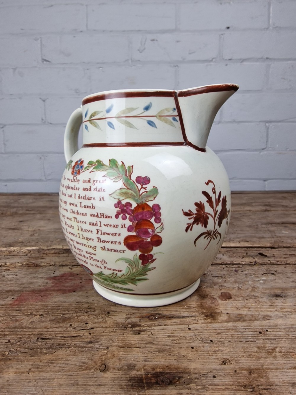 Early 19thC Pearlware Farmer's Jug View X