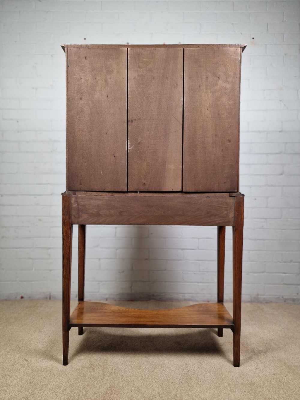 Arts and Crafts Oak Secretaire, with fall front. Early 20th C. View VII