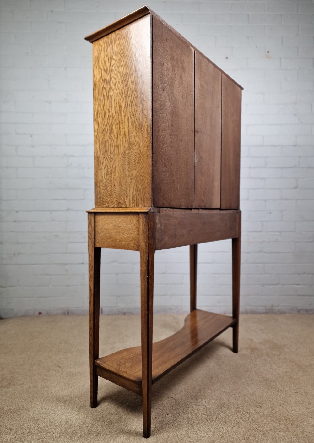 Arts and Crafts Oak Secretaire, with fall front. Early 20th C. View VIII