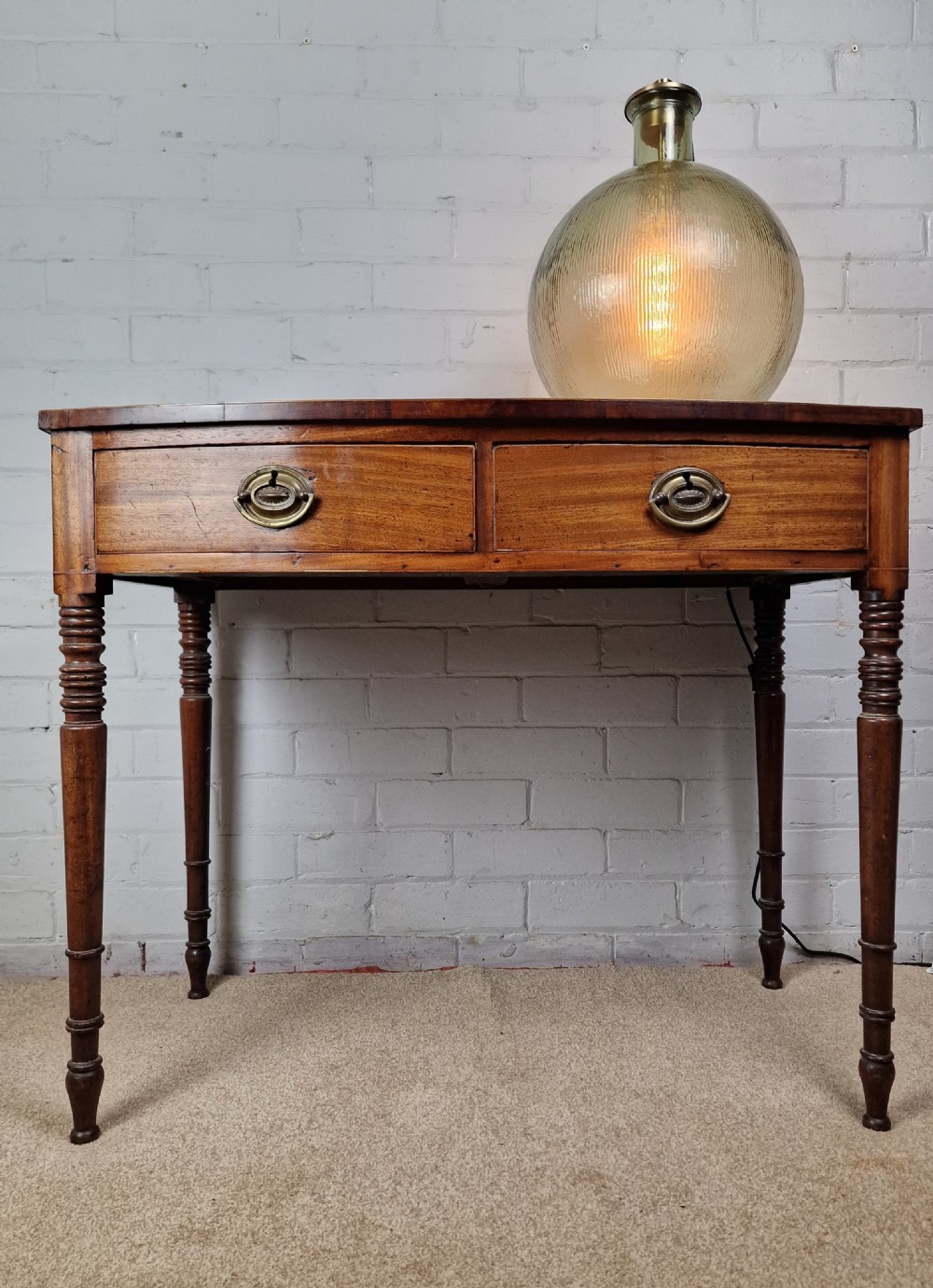 Georgian Mahogany Bow Front Side Table View IX