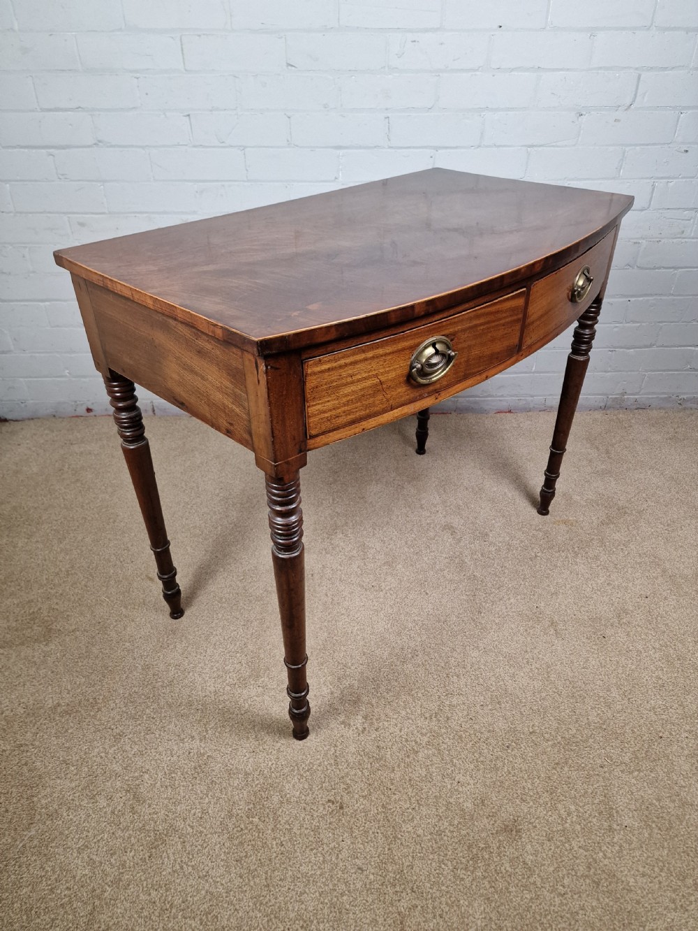 Georgian Mahogany Bow Front Side Table View II