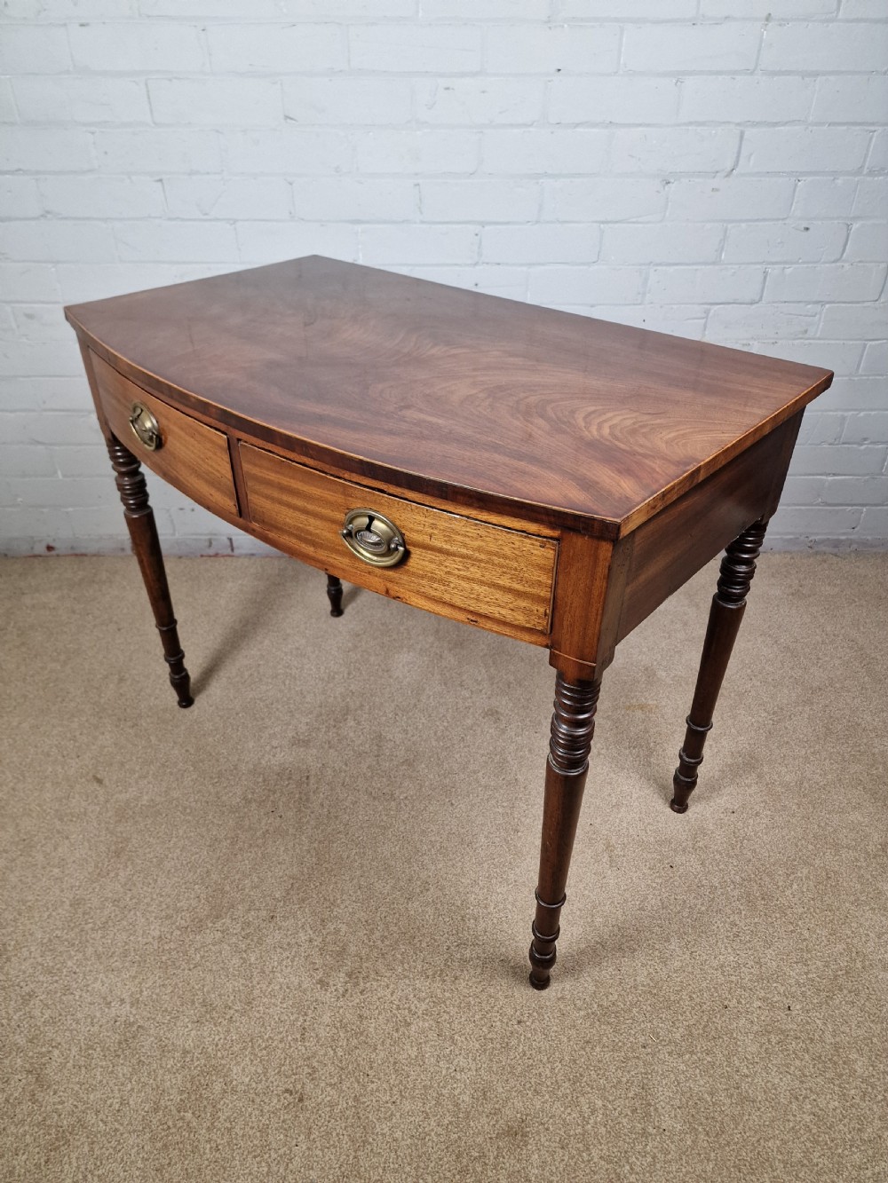 Georgian Mahogany Bow Front Side Table View III
