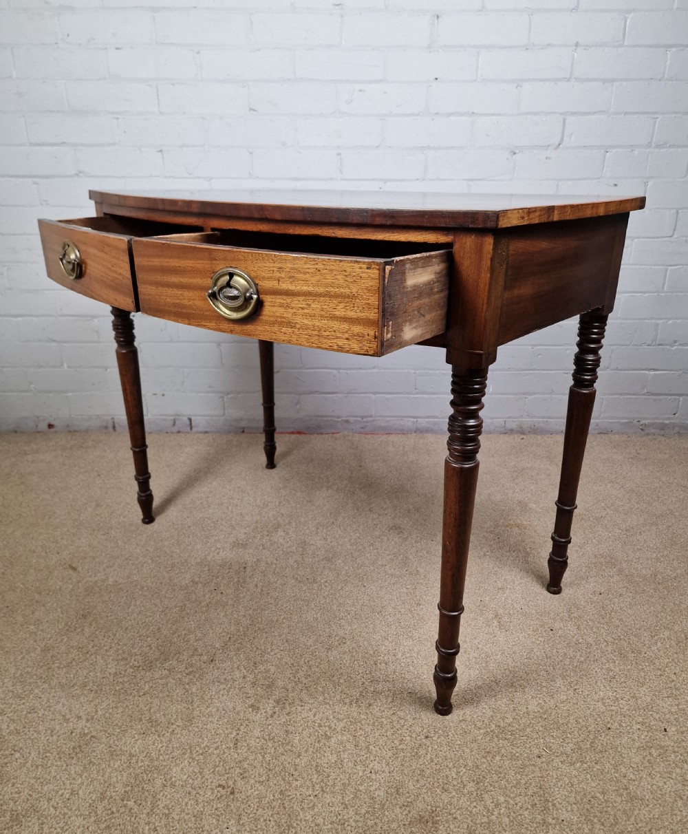 Georgian Mahogany Bow Front Side Table View V
