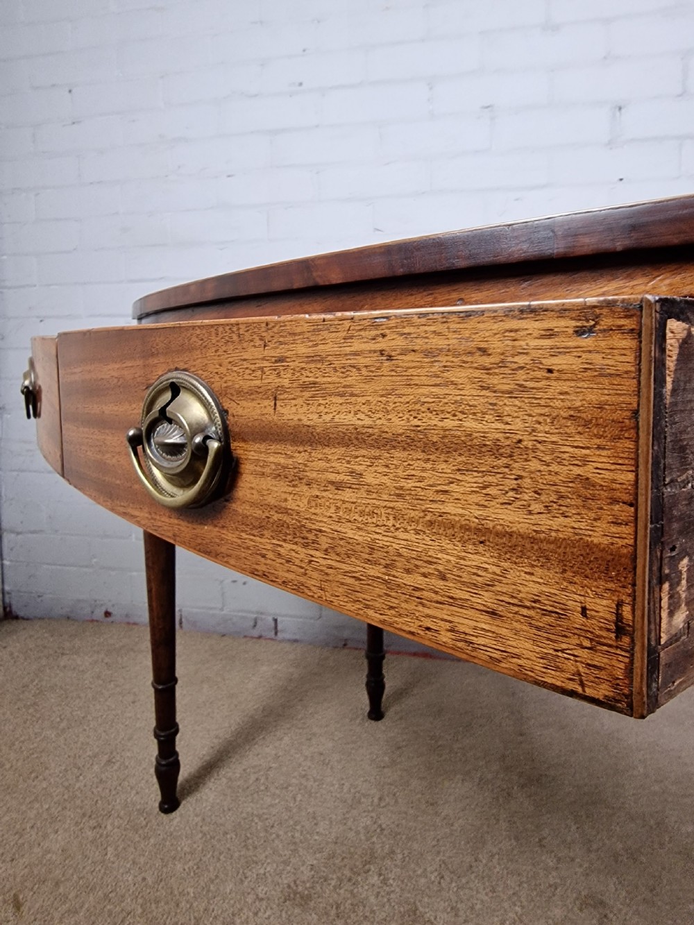 Georgian Mahogany Bow Front Side Table View VI