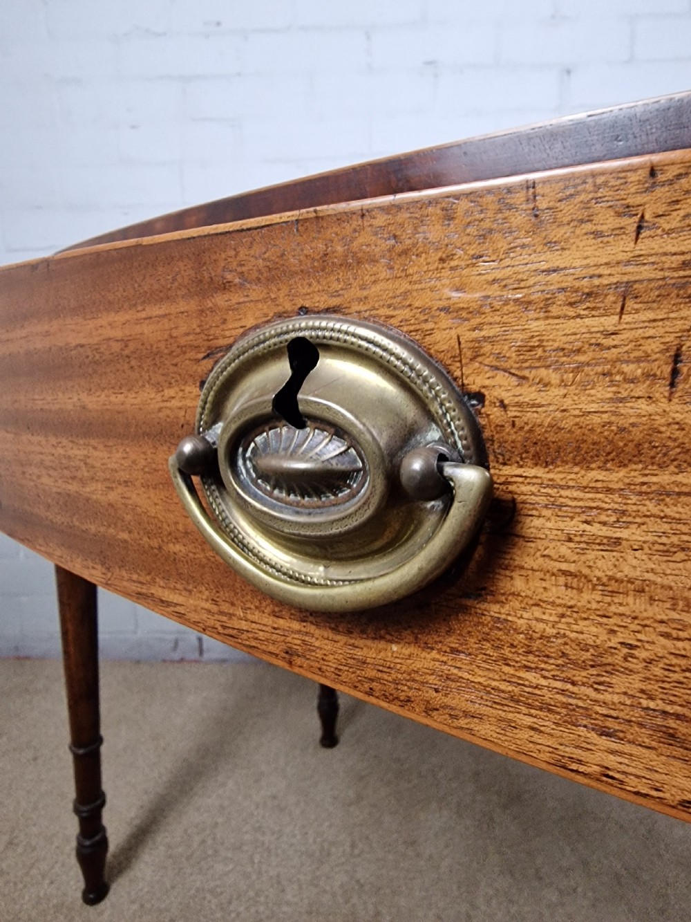 Georgian Mahogany Bow Front Side Table View VII