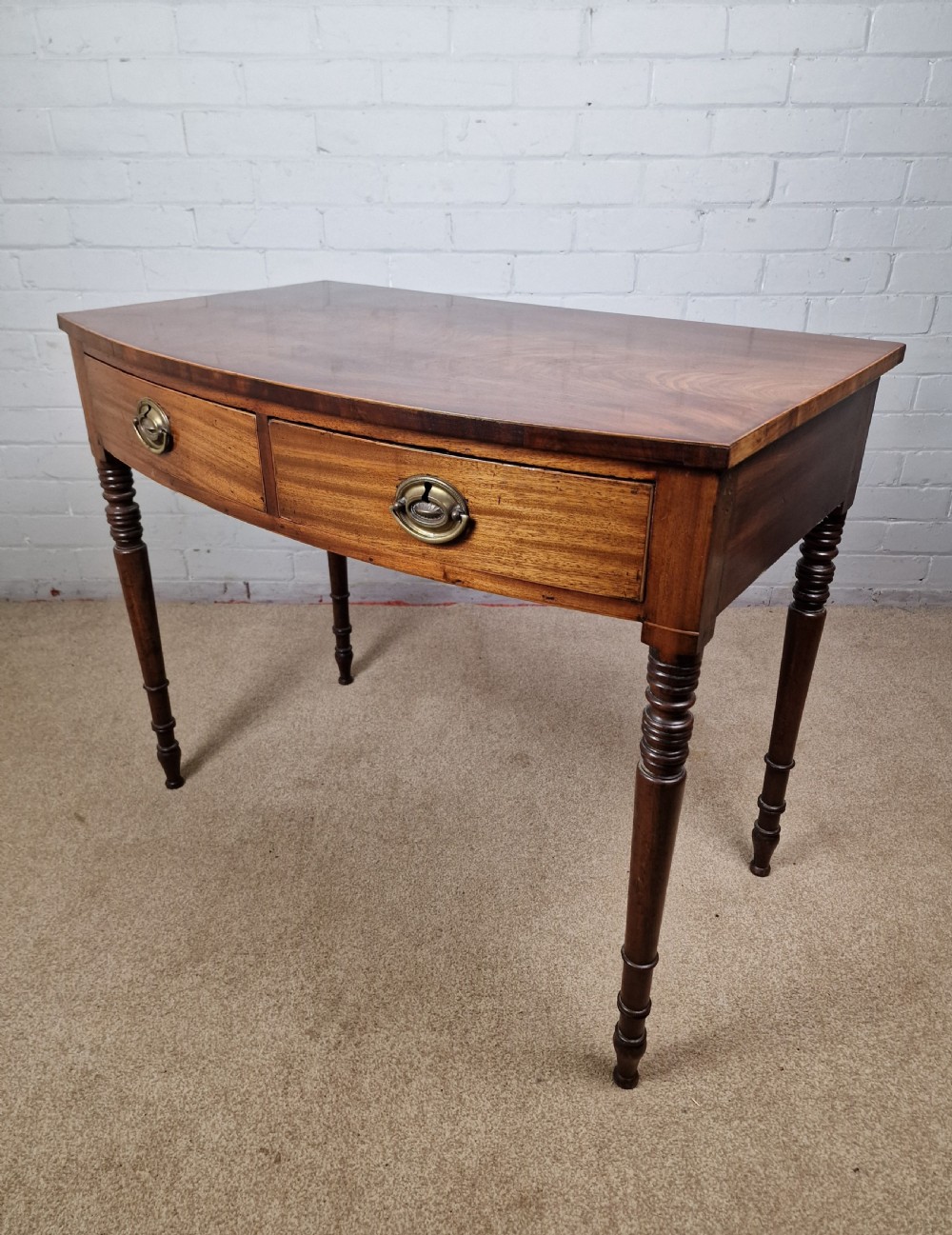 Georgian Mahogany Bow Front Side Table