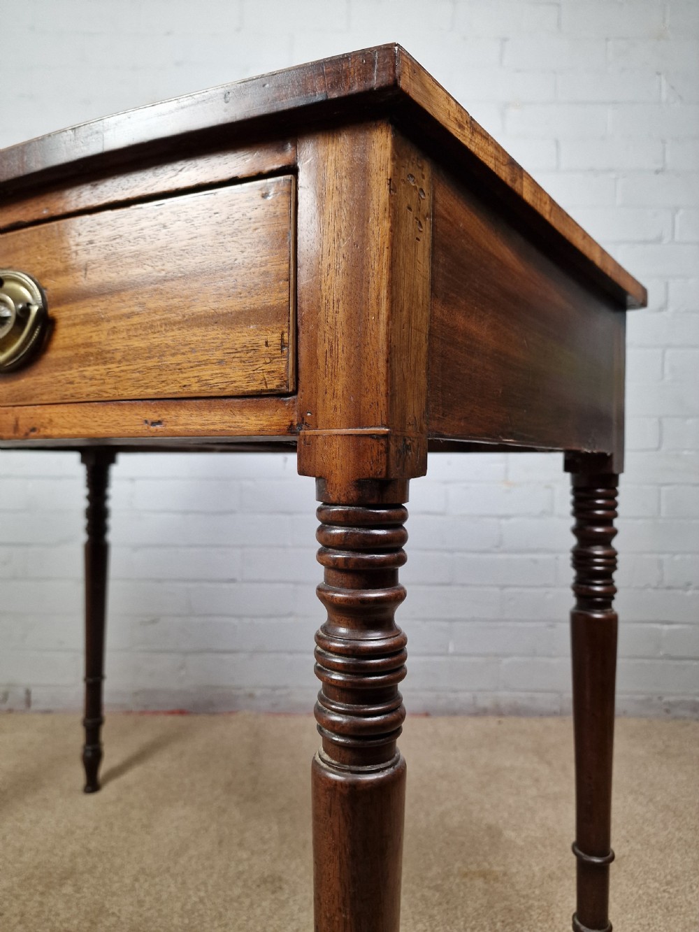 Georgian Mahogany Bow Front Side Table View X
