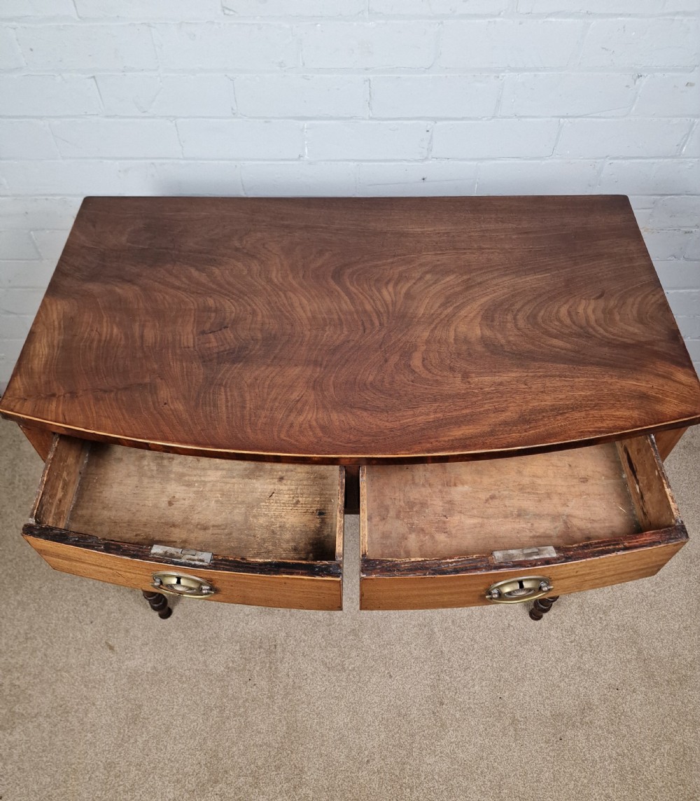 Georgian Mahogany Bow Front Side Table View XI