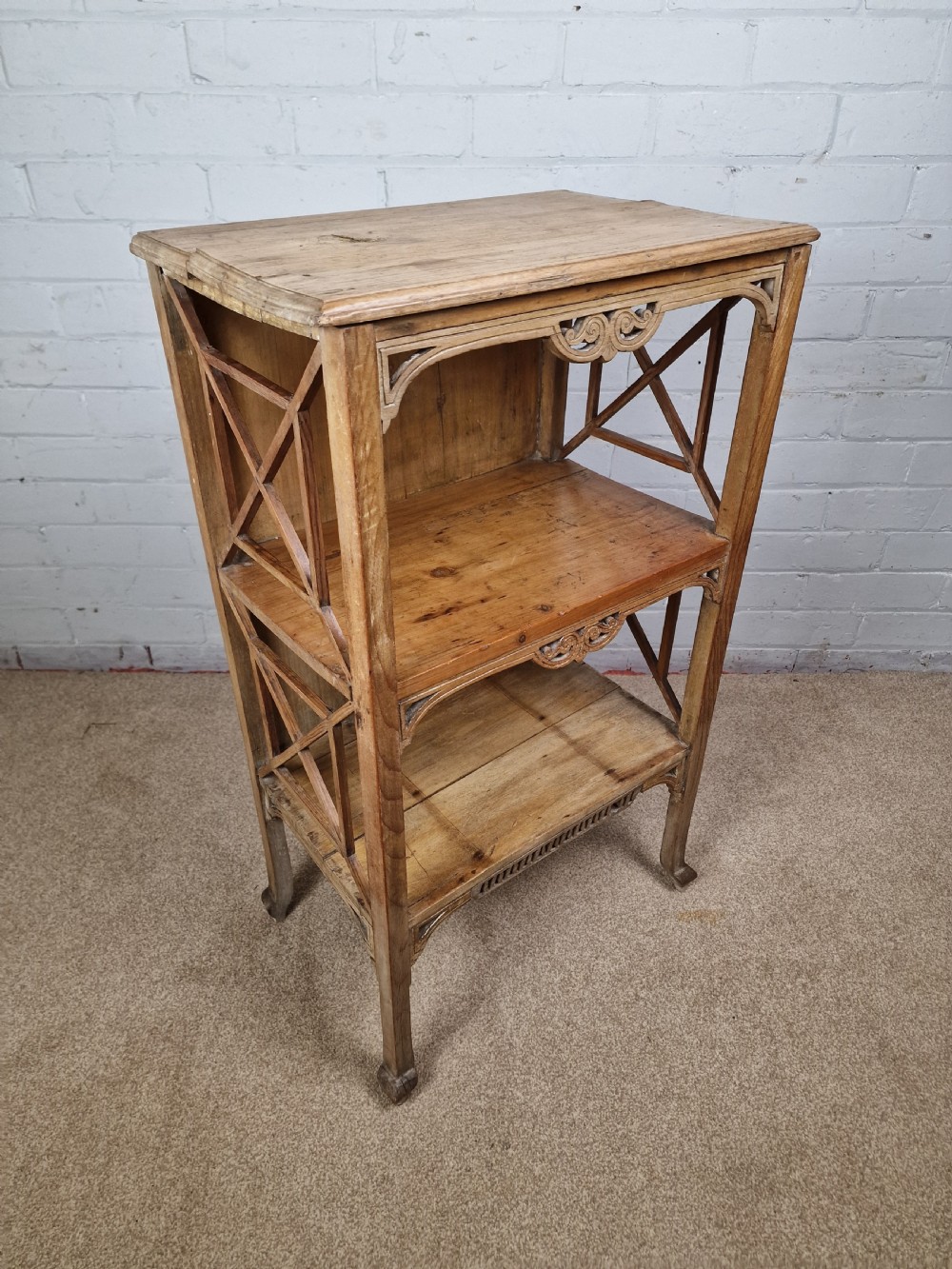 A Vintage Pine Three Tier Whatnot View V