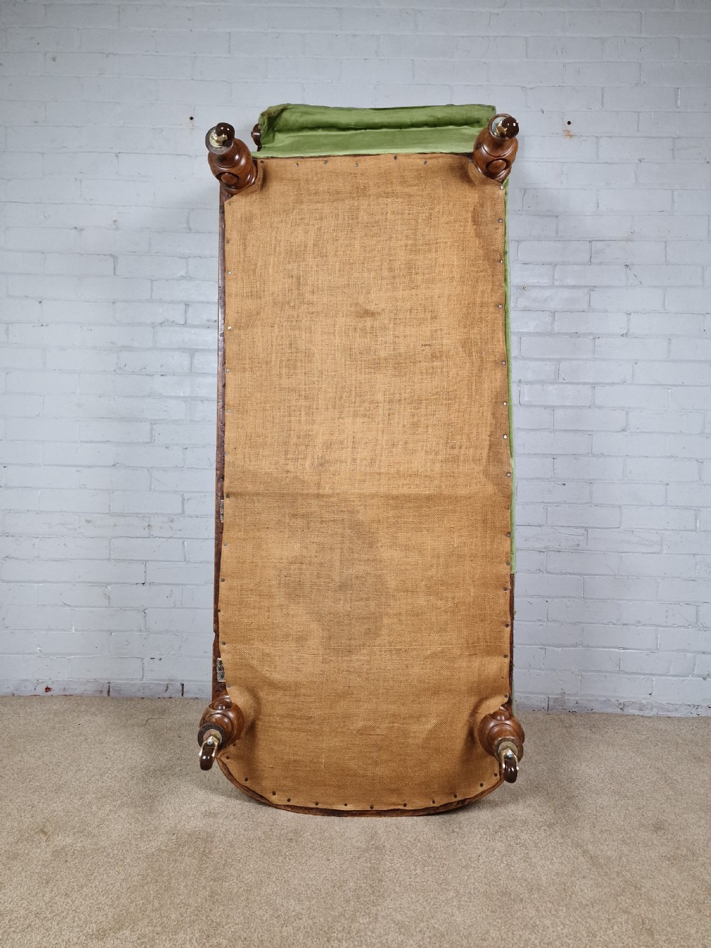 A Victorian Mahogany Chaise Longue with Ceramic Castors View X