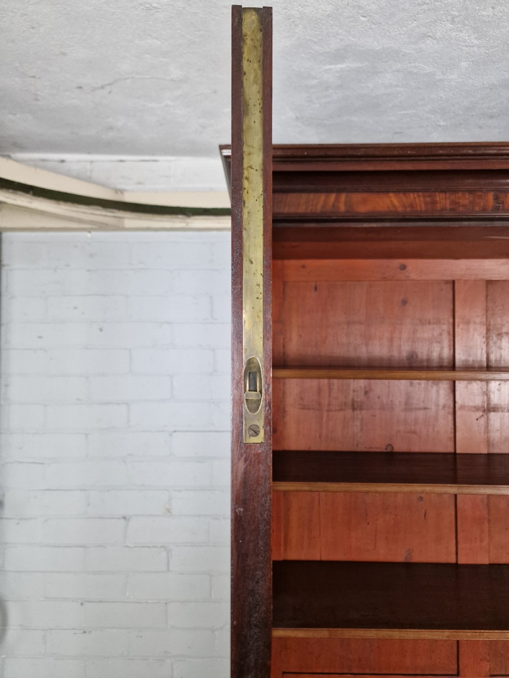 A Late George III Mahogany, Purple Heart and Boxwood-Strung Secretaire Bookcase View III