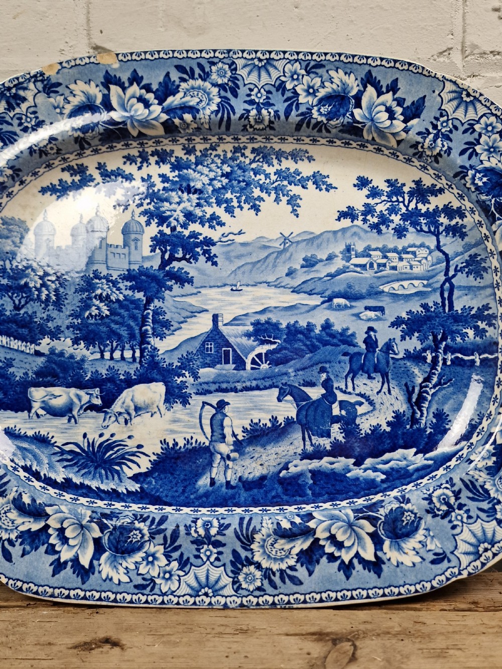 Georgian Blue & White Transferware Dinner Service - Ladies of Llangollen Pattern View VI