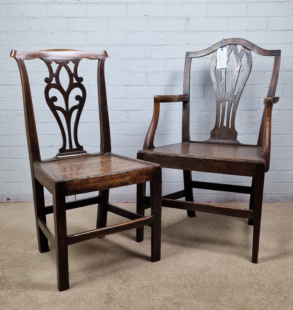 Antique Georgian Oak Country Chair View VIII