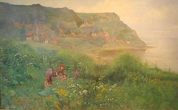 James Watson Runswick Bay Yorkshire. Oil on Canvas