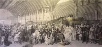 William Powell Frith "The Railway Station" Old Engraving