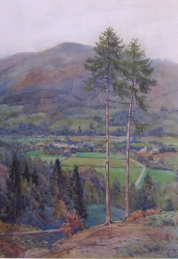 Cuthbert Crossley "Grasmere from Silver Howe" Watercolour